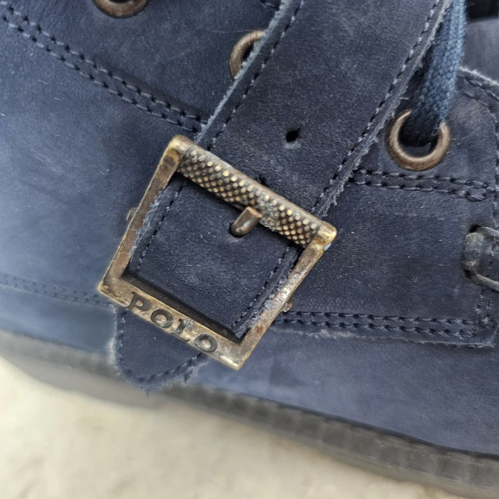Polo Ralph Lauren Boots Youth Sz 7  Navy Suede Leather Bear Ranger Fits Womens 8